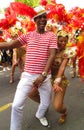 Notting Hill Carnival performers dancing London, England Royalty Free Stock Photo